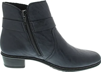 Produktbild von Rieker Damen Stiefelette elegant Zierriemen metallische Ringe Reißverschluss Y0775, Größe:38 EU, Farbe:Blau