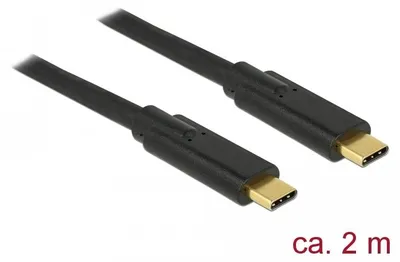 Obrázek produktu pro DeLOCK 85527, 2 m, USB C, USB C, USB 3.2 Gen 1 (3.1 Gen 1), 5 Gbit/s, Černá