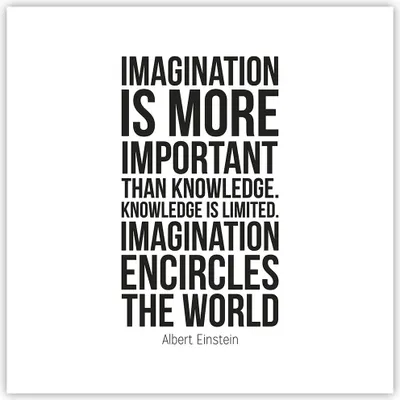 Produktbild von Poster - Poster ohne Rahmen - Einstein Maxim Imagination - 60x60 cm - Wand Bild - Wanddeko - Wandbilder - Kunstposter - Wandposter - Bilder - Kunstdruck - Wanddekoration - Wandbild - P2XAC60x60-4178