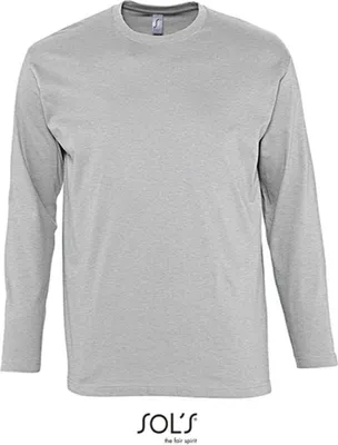 Produktbild von SOLs 11420 | Langarm Monarch Herren T-Shirt - Farbe: Grey Melange - Größe: L