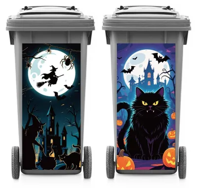 Halloween Mülltonnen-Sticker 2er-Pack, 37,8x81,8 cm, wasserfest