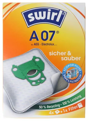 Produktbild von Swirl Staubsaugerbeutel A07 MicroPor Plus für AEG, Electrolux, Progress und Volta Staubsauger