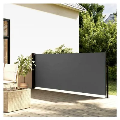 Produktbild von Ausziehbare Seitenmarkise Anthrazit 120x500 cm, Balkonmarkise wasserdicht für Terrasse, Garten und Café