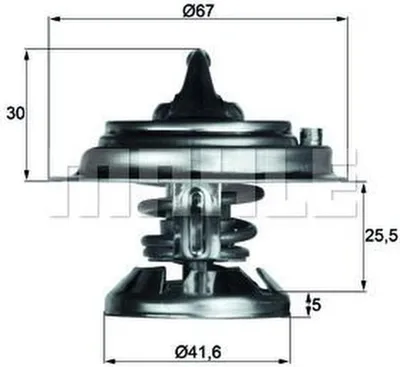 Produktbild von MAHLE Thermostat Kühlmittel 71°C passend für MERCEDES-BENZ 190 (W201) Stufenheck (W124) W124 T-modell (S124) G-Klasse SUV (W463) E-Klasse Limousine