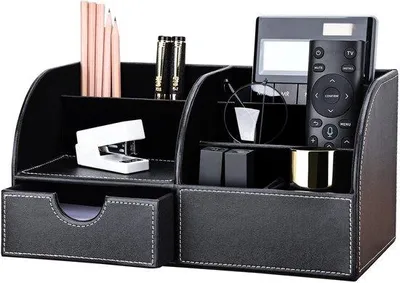 Produktbild von Büro-Organizer aus Kunstleder - Füllerhalter, Füllfederbox, Füllfederhalter - multifunktionelle Bürobedarf Büro-Organizer aus Kunstleder