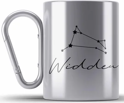 Produktbild von Trendation - Widder Sternzeichen Edelstahl Tasse Karabiner Geschenk Horoskop Tierkreiszeichen (Silber)
