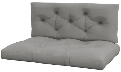 Produktbild von Sitzpolster Sitzkissen Polsterauflage, mit Knopfheftung, 120 x 80 x 12 cm, Grau