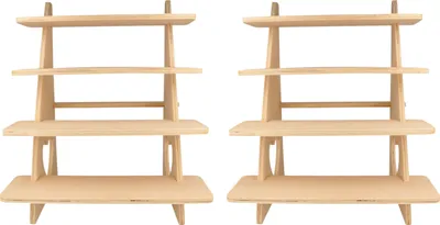 Zdjęcie produktu dla 2 drewniane gabloty z 4 półkami 38 x 32 x 26 cm