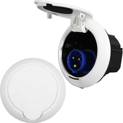 Zdjęcie produktu dla CEE gniazdo zewnętrzne gniazdo zasilające gniazdo do zabudowy IP44 przyczepa kempingowa przyczepa kempingowa 220V - 250V Orus biały