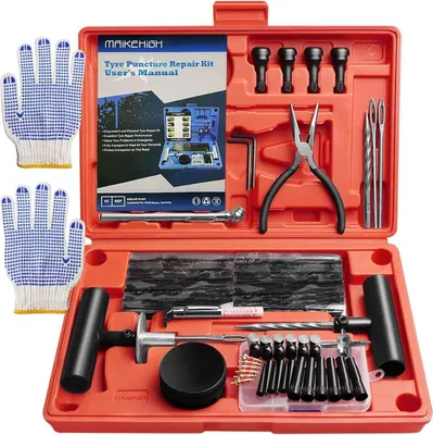 Produktbild von MAIKEHIGH Reifenreparaturset Auto - 100 Stück Set für alle Fahrzeugtypen Rot