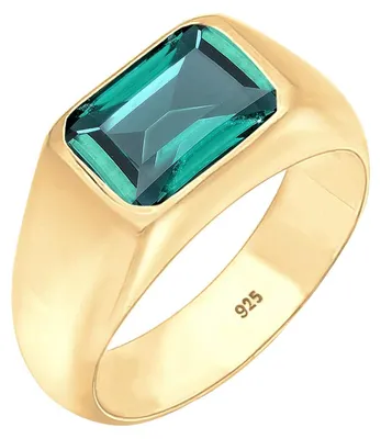 Produktbild von Elli PREMIUM Ring Siegelring mit Granat Edelstein Rot Trend aus 925 Sterling Sil