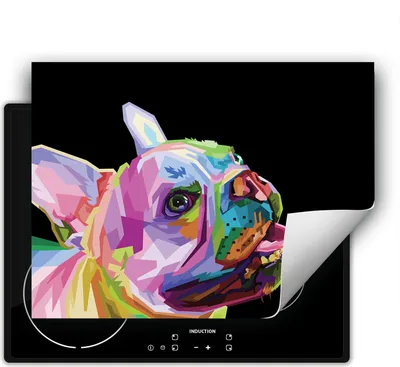 Produktbild von DarHaus Herdabdeckplatte 70x52 cm Anti Rutsch Matte Aufrollbar, schwarz - Hund