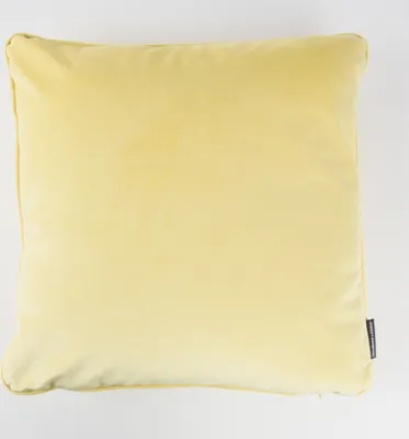 Produktbild von Samtkissen Kederumrandung Federfüllung gelb 50x50cm