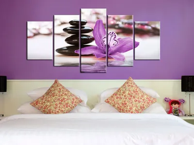 Produktbild von Akustikbild Blumen 200x100 cm Bilder Akustikschaum Hochleistungsschallabsorber Schallschutz Leinwand 5 tlg Wandbild Raumakustik Schalldämmung 030110-29