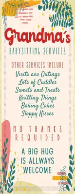 Produktbild von vianmo Holzschild 27x10 cm Grandma´s Babysitting services Opa Oma