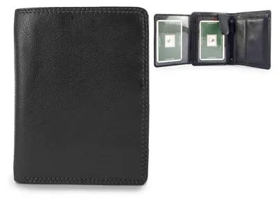 Obrázok produktu pre Pánska peňaženka značky Visconti, vyrobená z prírodnej kože, čierna, s technológiou RFID, rozmer 12x9 cm