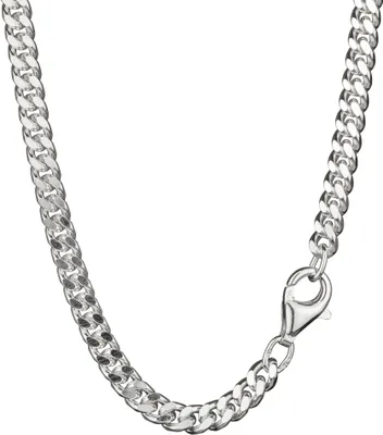 Produktbild von 60cm Panzerkette 4fach diamantiert 925 Silber 3,9mm breit Halskette Silberkette