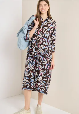 Produktbild von CECIL Midikleid 'Midi-Kleid mit Print und Taschen', B144793, macchiato brown, Gr. XS