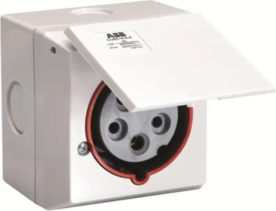 Immagine prodotto di Amphenol Presa da incasso CEE da 16 ampere a 5 poli (3P+N+PE), codifica 6h rossa da 200/346 V a 240/415 V, frequenza 50 e