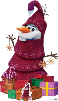 Produktbild von Pappfigur Disney olaf frozen adventure ( Olaf verkleidet für Weihnachten ) Höhe 164 cm