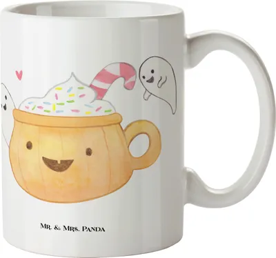 Produktbild von Mr. & Mrs. Panda Kaffeetasse Kaffee Gespenst - Weiß - Geschenk, Geschenke, Becher, Halloween, Deko, Kaffeebecher, Pumpkin Spiced Latte, Pott, Trick Or Treat, Teetasse