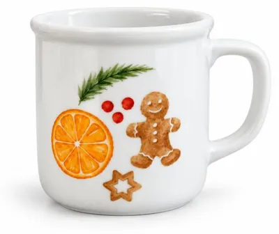 Obrázek produktu pro Plechová hrnčík, český porcelán, objem 250 ml, vánoční motiv, G. Benedikt
