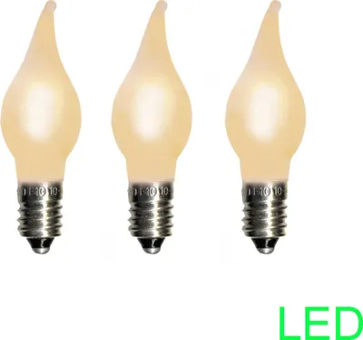Produktbild von LED Ersatzleuchtmittel für Fensterleuchter - E10 - 0,2W - warmweiß - klar - 10-55V - 3 Stück