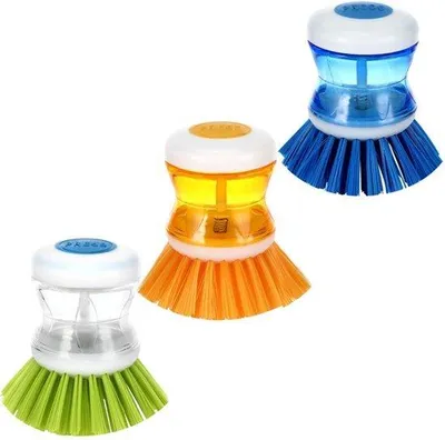 Zdjęcie produktu dla mycie szczotki z myciem naczyń z dozownikiem do zmywarek, 3 sztuk, szczotka z detergentem do zmywarek, wypełnienie szczotki kuchennej, do naczynia, do naczyń, zlewni, szczotka do czyszczenia