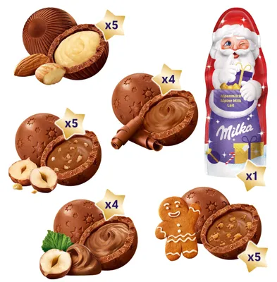 Produktbild von Milka Adventszauberkalender, Alpenmilch-Schokolade mit Dorfmotiv, 238 g