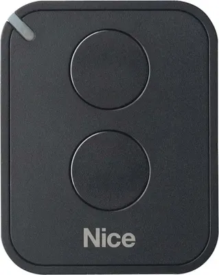 Obrázek produktu pro Dálkový ovladač NICE FLO2RE pro automatizaci vrat a garážových dveří, vysílač ON2E/A se dvěma tlačítky (pro brány NICE RB400 a NICE RB1000), černý