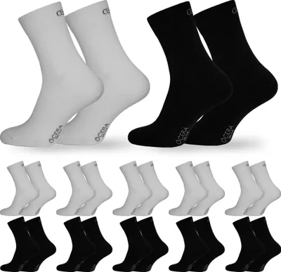 Produktbild von OCERA 10 Paar Socken für Damen & Herren - Schwarz-Weiß-Mix 47/50