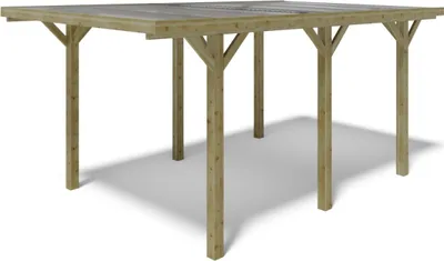 Immagine prodotto di Tettoia posto auto coperto in legno 3.04x5.12 m - 15.56 m2 - copertura PVC