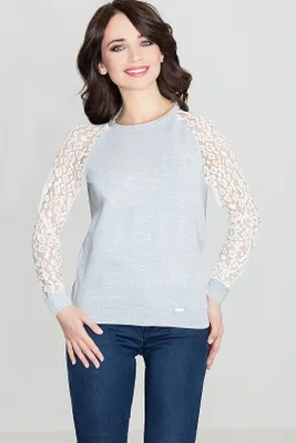 Produktbild von Lenitif Damenbluse Munua grau-ecru XL