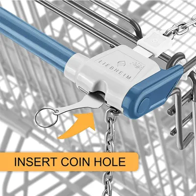 Produktbild von 2er Set Einkaufswagen-Token, universeller Einkaufswagen-Schlüssel, abnehmbare Einkaufswagen-Öffner, wiederverwendbar, robust, leicht, ideal für Supermarkt-Einkäufe, Schlüsselbundaufnahme
