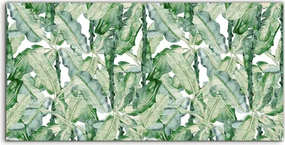 Produktbild von Coloray Acrylbild 140x70  Wandbild Acrylbilder Aquarell Bananen blätter Dschungel