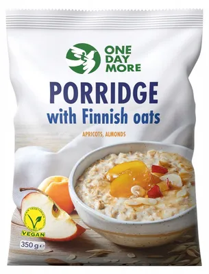 Produktbild von OneDayMore | Finnisches Porridge Aprikose Mandel | Cremiges Haferfrühstück mit Mandeln und Früchten ballaststoffreich 350 g