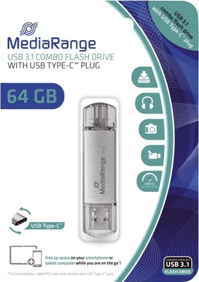 Produktbild von Mediarange Usb-Stick 64Gb Usb 3.1 Combo, Mr937