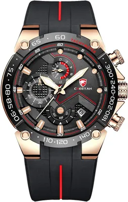 Produktbild von Herrenuhren wasserdichte Sport Chronographenuhr mit Silikonarmband, Datum, leuchtender Quarzarmbanduhr