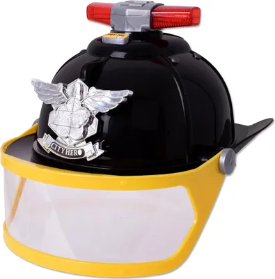 Produktbild von TE-Trend Kostümhelm Kinder Feuerwehrhelm Feuerwehrmann Helm Visier Licht Sound