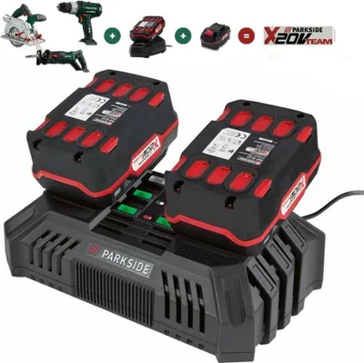 Produktbild von PARKSIDE 30 Minuten Doppel Ladegerät PDSLG 20 mit 2 x Akku 4.0 Ah X 20 V Team