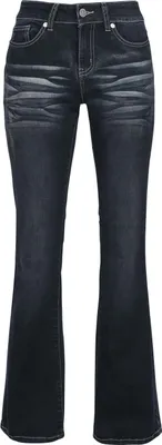 Produktbild von Black Premium by EMP Damen dunkelblaue Jeans mit Waschung und Schlag W33L32