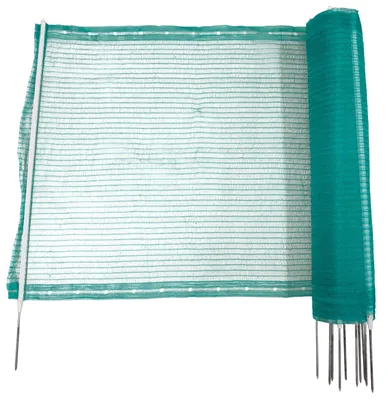 Zaun 80 cm x 20 m, grün, 11 Glasfaserpfähle, Maschendraht