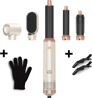 Produktbild von Airstyler 5-in-1 Lockenstab, Set mit Warmluftbürste, Glättbürste, 1000W Haartrockner, Geben Sie Volumen, Glätten, Locken und Föhnen, Rundbürstenföhn