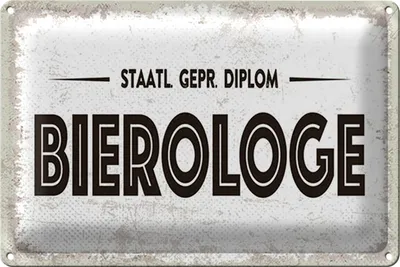 Produktbild von Blechschild 30x20cm staatlich er Bierologe