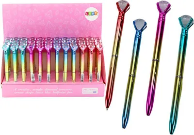 Obrázok produktu pre Długopis Z Diamentem W Połysku Złoto Kolorowy Niebieski Wkład 0.7mm Mix