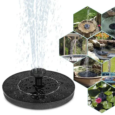 Produktbild von Solar Springbrunnen, Solar Teichpumpe Garten Wasserpumpe Solarpumpe mit 1.4W Monokristalline Solar Panel, Schwimmender Dekoration für Garten, Kleiner teich, Vogelbad, Fisch-Behälter, Pool
