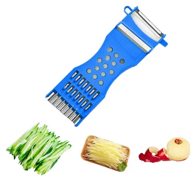 6-in-1 Sparschäler Gemüseschneider Edelstahlklingen Blau