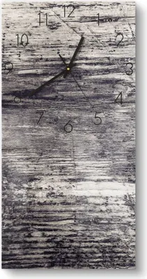 Produktbild von DEQORI Glasuhr 30x60 cm Zahlen 'Detailansicht: Holzbrett' Wanduhr Glas Uhr Design leise