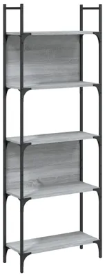 Produktbild von vidaXL Bücherregal 5 Böden Grau Sonoma 60,5x24x166,5 cm Holzwerkstoff