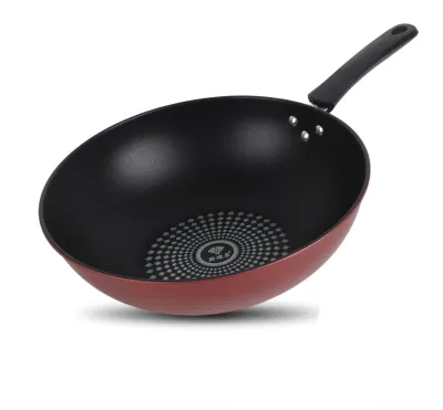 Produktbild von Bratpfanne mit flachem Boden, Wok, Gusseisen, Küchengeschirr mit Griff für Suppeneintopf, 32 cm